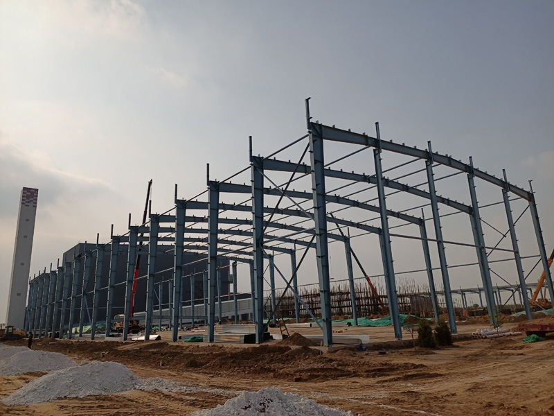 晉州雙牛纖維素 后粉車間鋼架 變截面鋼架